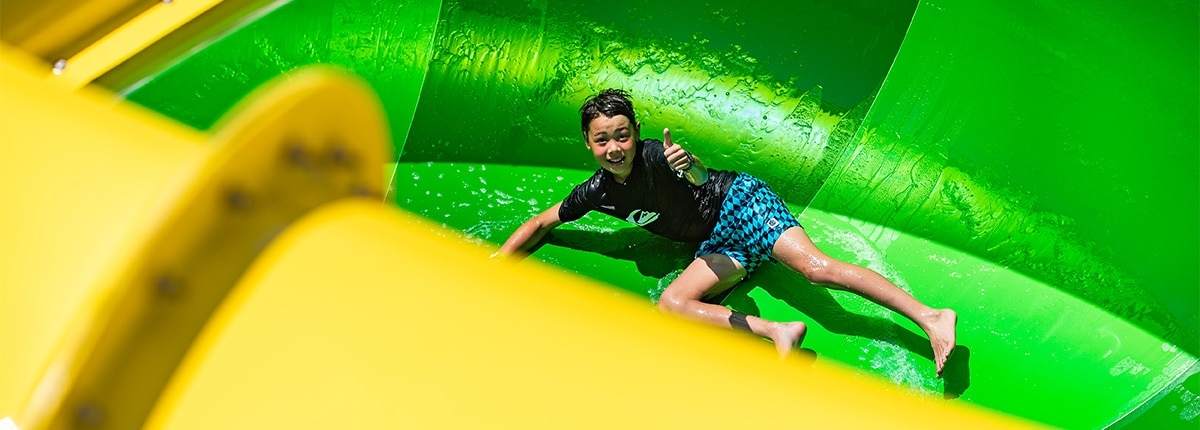 Green lightning waterslide