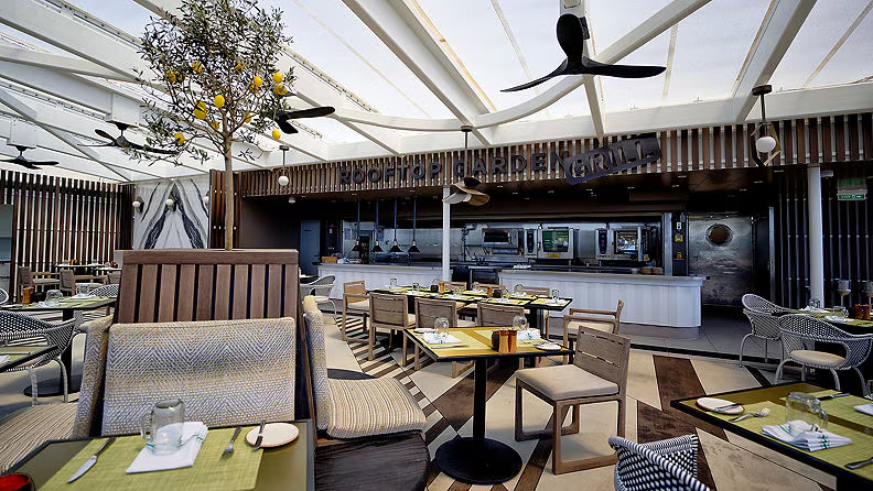 Rooftop garden grill